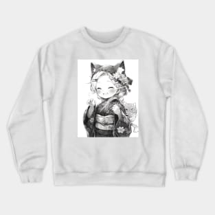 Cute Furry Anime Girl Drawing Crewneck Sweatshirt